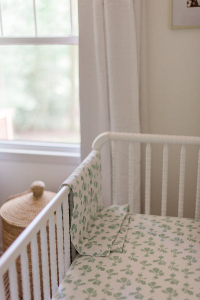 Mint green cot online sheets