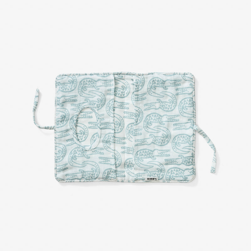 Wipes + Diaper Case - Alligator | Bay Blue