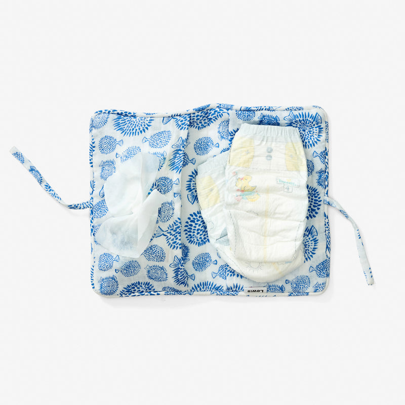 Wipes + Diaper Case - Blowfish | Marine