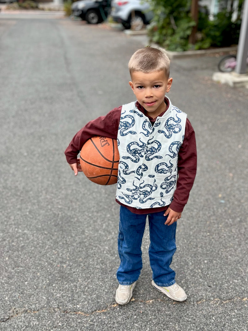 Quilted Vest - Snake | Denim