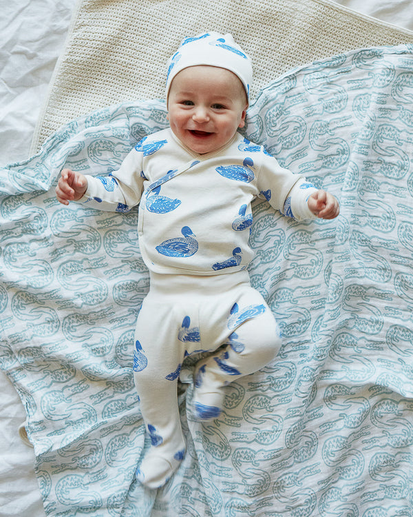 Swaddle - Alligator | Bay Blue