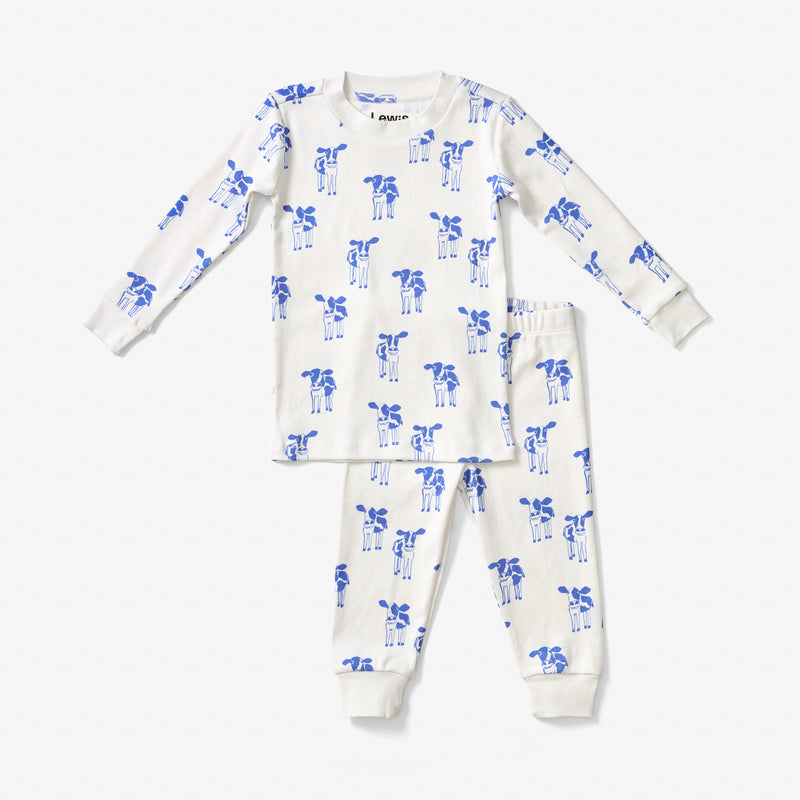 Pajama Set - Cow | Marine