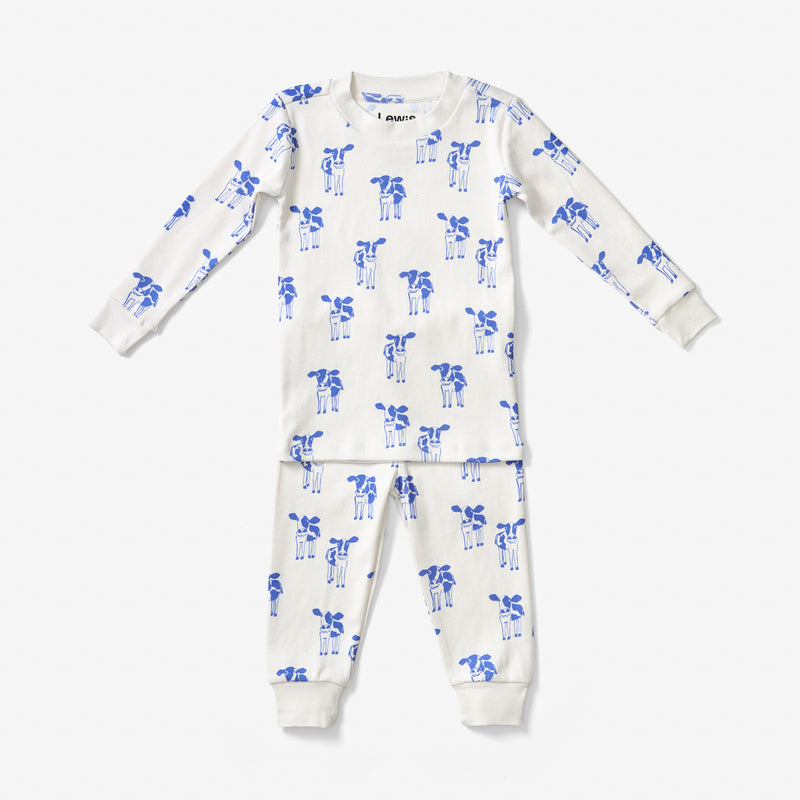 Pajama Set - Cow | Marine