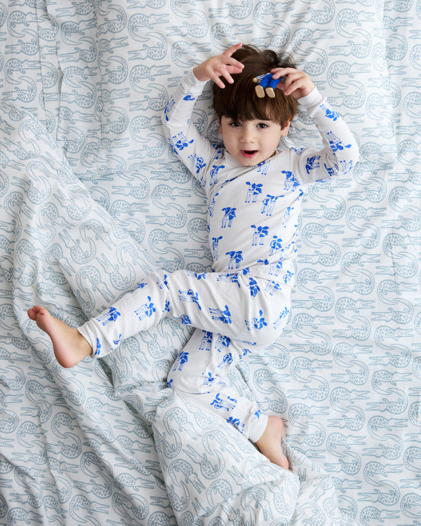 Pajama Set - Cow | Marine